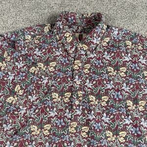 VTG Tori Richard Hawaiian Shirt Polo Men’s Reverse Print Floral USA Made Size XL